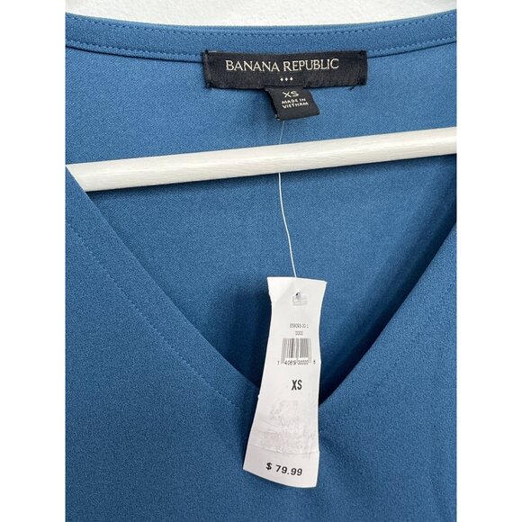 Banana Republic Blue Bell Sleeve Sheath Dress XS Work Office Career - Picture 3 of 6